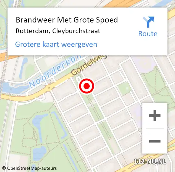 Locatie op kaart van de 112 melding: Brandweer Met Grote Spoed Naar Rotterdam, Cleyburchstraat op 31 mei 2020 14:10