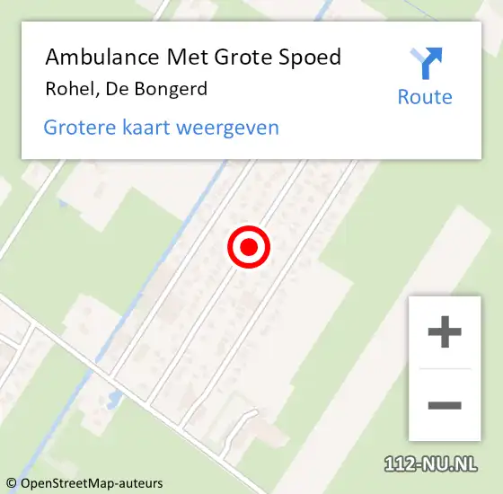 Locatie op kaart van de 112 melding: Ambulance Met Grote Spoed Naar Rohel, De Bongerd op 31 mei 2020 17:40