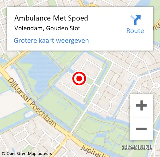 Locatie op kaart van de 112 melding: Ambulance Met Spoed Naar Volendam, Gouden Slot op 31 mei 2020 20:15