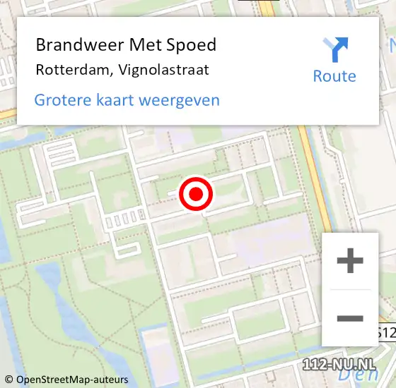 Locatie op kaart van de 112 melding: Brandweer Met Spoed Naar Rotterdam, Vignolastraat op 31 mei 2020 21:47