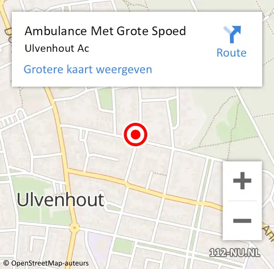 Locatie op kaart van de 112 melding: Ambulance Met Grote Spoed Naar Ulvenhout Ac op 1 juni 2020 10:29