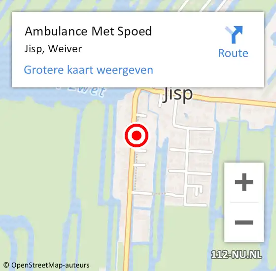Locatie op kaart van de 112 melding: Ambulance Met Spoed Naar Jisp, Weiver op 1 juni 2020 20:17