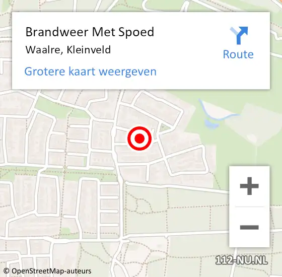 Locatie op kaart van de 112 melding: Brandweer Met Spoed Naar Waalre, Kleinveld op 1 juni 2020 21:39