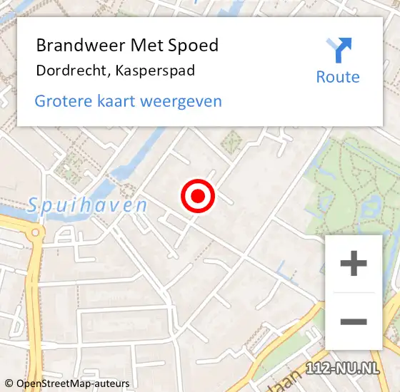 Locatie op kaart van de 112 melding: Brandweer Met Spoed Naar Dordrecht, Kasperspad op 2 juni 2020 02:39