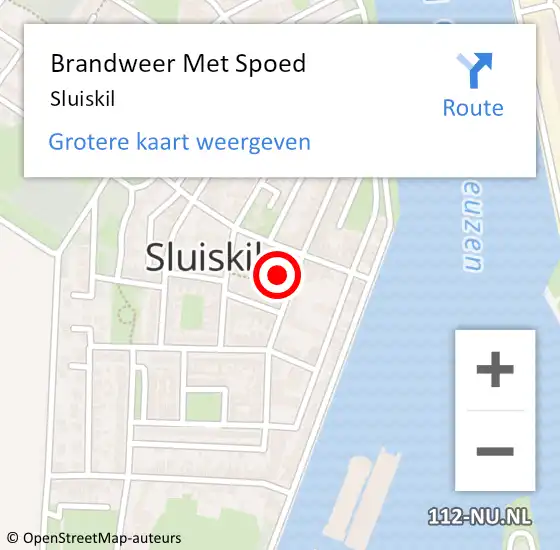 Locatie op kaart van de 112 melding: Brandweer Met Spoed Naar Sluiskil op 2 juni 2020 03:00