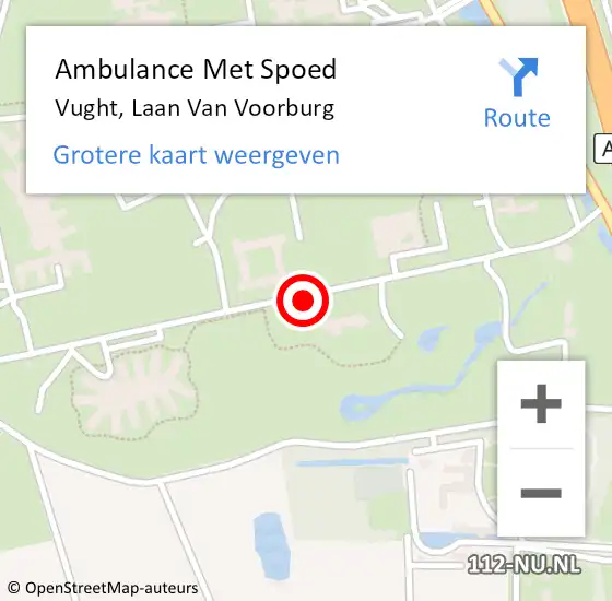 Locatie op kaart van de 112 melding: Ambulance Met Spoed Naar Vught, Laan Van Voorburg op 2 juni 2020 08:29