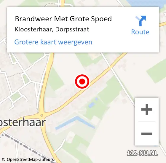 Locatie op kaart van de 112 melding: Brandweer Met Grote Spoed Naar Kloosterhaar, Dorpsstraat op 8 mei 2014 12:45