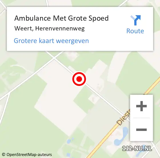 Locatie op kaart van de 112 melding: Ambulance Met Grote Spoed Naar Weert, Herenvennenweg op 2 juni 2020 14:28