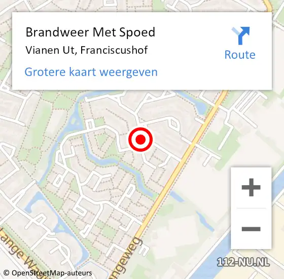 Locatie op kaart van de 112 melding: Brandweer Met Spoed Naar Vianen Ut, Franciscushof op 2 juni 2020 15:23