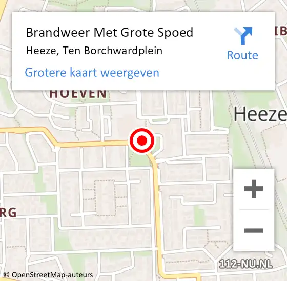 Locatie op kaart van de 112 melding: Brandweer Met Grote Spoed Naar Heeze, Ten Borchwardplein op 2 juni 2020 20:04