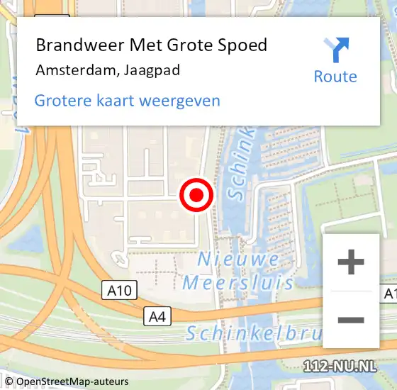 Locatie op kaart van de 112 melding: Brandweer Met Grote Spoed Naar Amsterdam, Jaagpad op 3 juni 2020 00:21