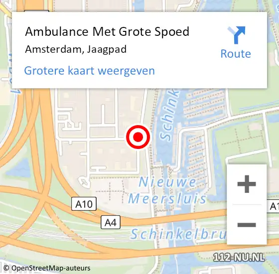 Locatie op kaart van de 112 melding: Ambulance Met Grote Spoed Naar Amsterdam, Jaagpad op 3 juni 2020 00:22