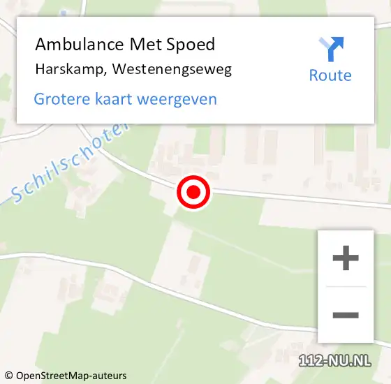 Locatie op kaart van de 112 melding: Ambulance Met Spoed Naar Harskamp, Westenengseweg op 3 juni 2020 14:19