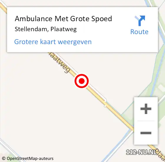 Locatie op kaart van de 112 melding: Ambulance Met Grote Spoed Naar Stellendam, Plaatweg op 3 juni 2020 14:35