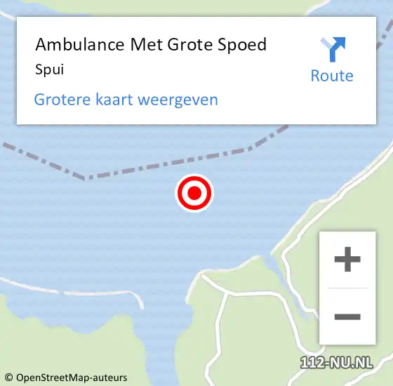 Locatie op kaart van de 112 melding: Ambulance Met Grote Spoed Naar Spui op 3 juni 2020 23:45