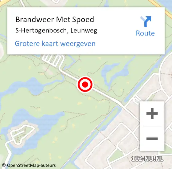 Locatie op kaart van de 112 melding: Brandweer Met Spoed Naar S-Hertogenbosch, Leunweg op 4 juni 2020 10:23