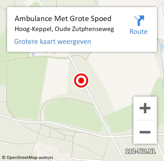 Locatie op kaart van de 112 melding: Ambulance Met Grote Spoed Naar Hoog-Keppel, Oude Zutphenseweg op 4 juni 2020 13:25