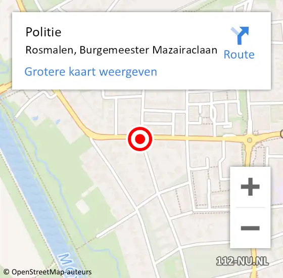 Locatie op kaart van de 112 melding: Politie Rosmalen, Burgemeester Mazairaclaan op 4 juni 2020 13:47