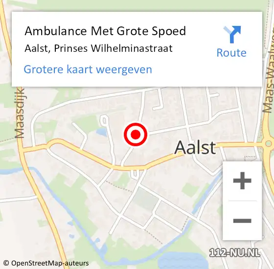 Locatie op kaart van de 112 melding: Ambulance Met Grote Spoed Naar Aalst, Prinses Wilhelminastraat op 4 juni 2020 15:35