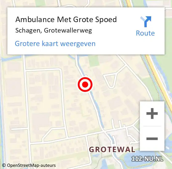 Locatie op kaart van de 112 melding: Ambulance Met Grote Spoed Naar Schagen, Grotewallerweg op 4 juni 2020 18:57