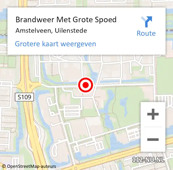 Locatie op kaart van de 112 melding: Brandweer Met Grote Spoed Naar Amstelveen, Uilenstede op 4 juni 2020 21:38