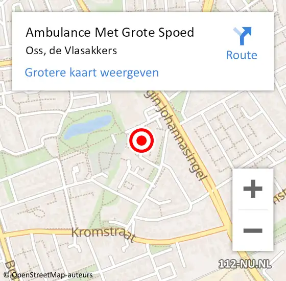 Locatie op kaart van de 112 melding: Ambulance Met Grote Spoed Naar Oss, de Vlasakkers op 5 juni 2020 12:31