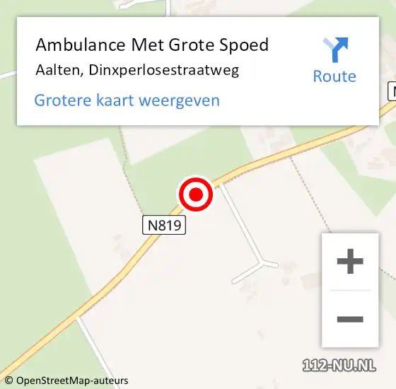 Locatie op kaart van de 112 melding: Ambulance Met Grote Spoed Naar Aalten, Dinxperlosestraatweg op 5 juni 2020 14:12