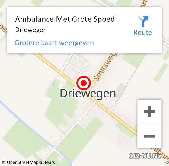 Locatie op kaart van de 112 melding: Ambulance Met Grote Spoed Naar Driewegen op 5 juni 2020 16:58