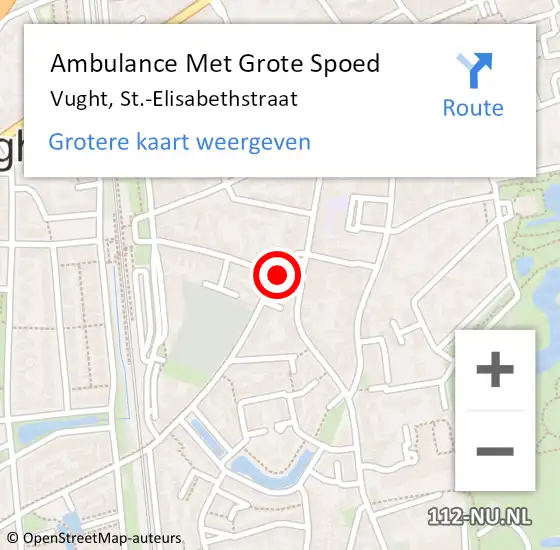 Locatie op kaart van de 112 melding: Ambulance Met Grote Spoed Naar Vught, St.-Elisabethstraat op 5 juni 2020 18:09