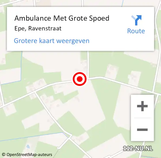 Locatie op kaart van de 112 melding: Ambulance Met Grote Spoed Naar Epe, Ravenstraat op 5 juni 2020 18:31