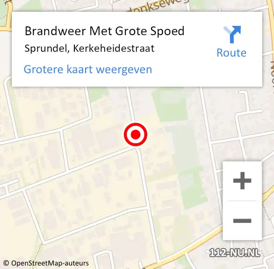 Locatie op kaart van de 112 melding: Brandweer Met Grote Spoed Naar Sprundel, Kerkeheidestraat op 6 juni 2020 06:07