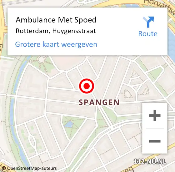 Locatie op kaart van de 112 melding: Ambulance Met Spoed Naar Rotterdam, Brederodestraat op 6 juni 2020 11:20