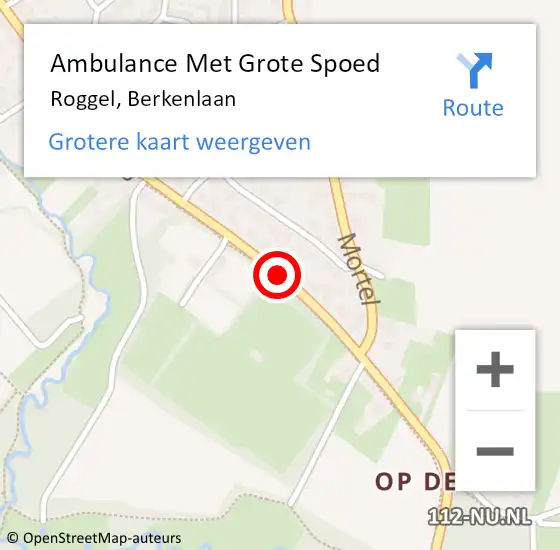 Locatie op kaart van de 112 melding: Ambulance Met Grote Spoed Naar Roggel, Berkenlaan op 8 mei 2014 20:25