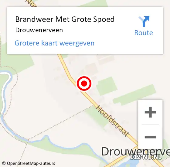 Locatie op kaart van de 112 melding: Brandweer Met Grote Spoed Naar Drouwenerveen op 6 juni 2020 19:00