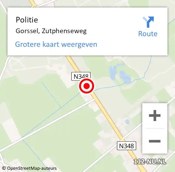 Locatie op kaart van de 112 melding: Politie Gorssel, Zutphenseweg op 7 juni 2020 16:48