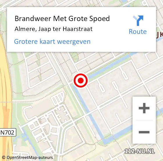 Locatie op kaart van de 112 melding: Brandweer Met Grote Spoed Naar Almere, Jaap ter Haarstraat op 7 juni 2020 18:02