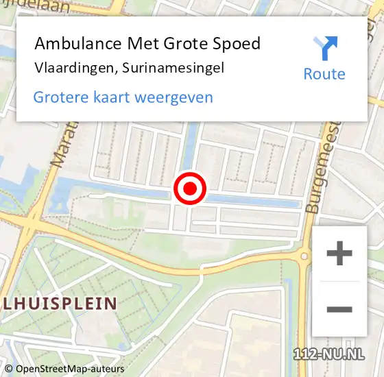 Locatie op kaart van de 112 melding: Ambulance Met Grote Spoed Naar Vlaardingen, Surinamesingel op 7 juni 2020 18:02