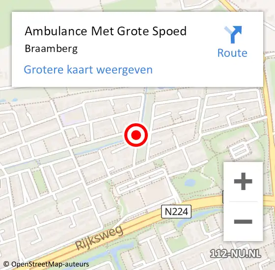 Locatie op kaart van de 112 melding: Ambulance Met Grote Spoed Naar Braamberg op 7 juni 2020 18:23