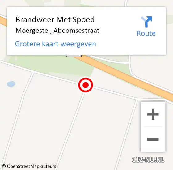 Locatie op kaart van de 112 melding: Brandweer Met Spoed Naar Moergestel, Aboomsestraat op 8 juni 2020 09:00