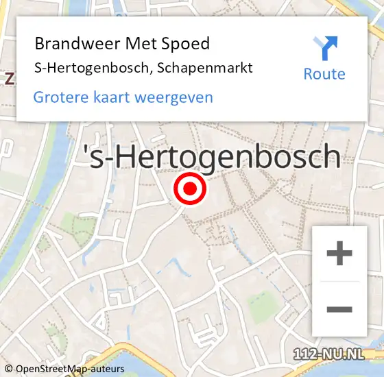 Locatie op kaart van de 112 melding: Brandweer Met Spoed Naar S-Hertogenbosch, Schapenmarkt op 8 juni 2020 16:05