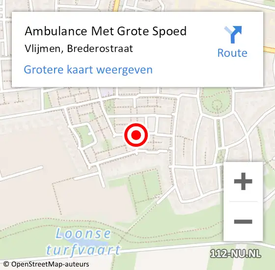 Locatie op kaart van de 112 melding: Ambulance Met Grote Spoed Naar Vlijmen, Brederostraat op 8 juni 2020 18:26