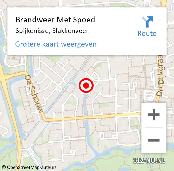 Locatie op kaart van de 112 melding: Brandweer Met Spoed Naar Spijkenisse, Slakkenveen op 8 juni 2020 19:36