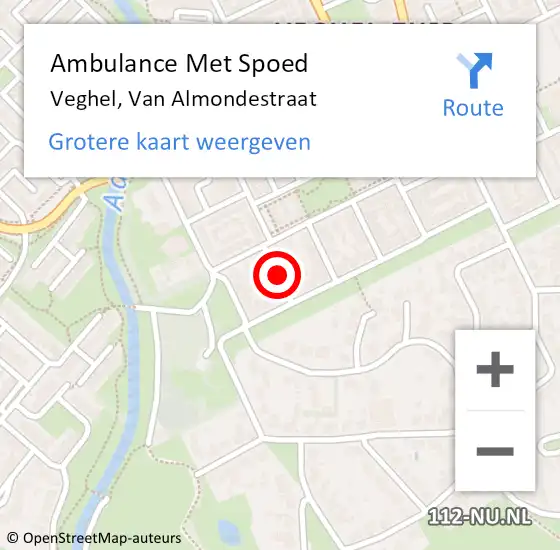 Locatie op kaart van de 112 melding: Ambulance Met Spoed Naar Veghel, Van Almondestraat op 10 juni 2020 13:12