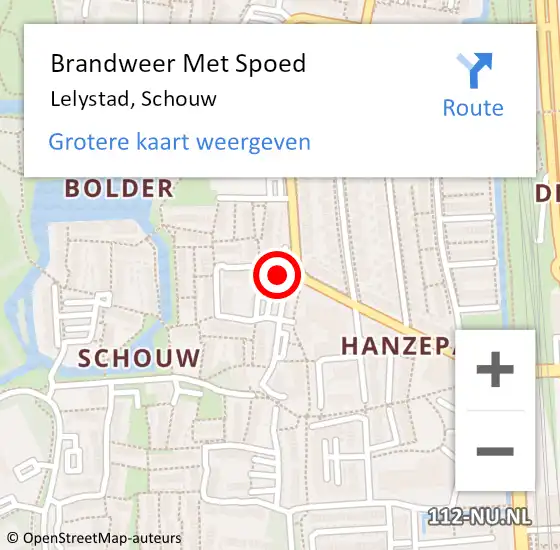 Locatie op kaart van de 112 melding: Brandweer Met Spoed Naar Lelystad, Schouw op 10 juni 2020 17:04