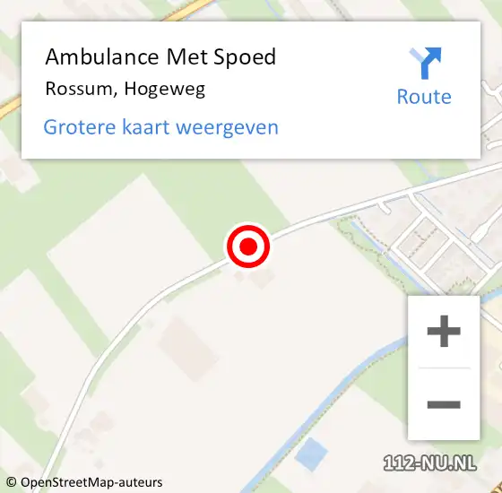 Locatie op kaart van de 112 melding: Ambulance Met Spoed Naar Rossum, Hogeweg op 10 juni 2020 22:47