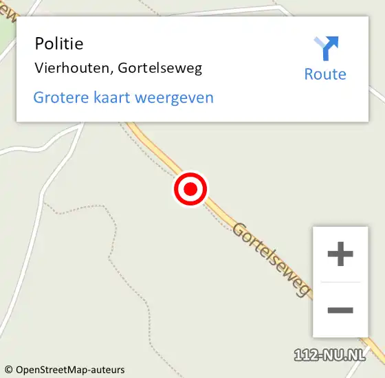 Locatie op kaart van de 112 melding: Politie Vierhouten, Gortelseweg op 11 juni 2020 07:21