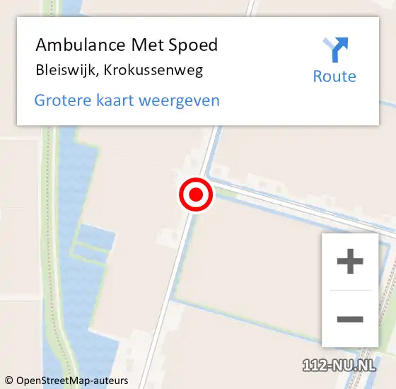 Locatie op kaart van de 112 melding: Ambulance Met Spoed Naar Bleiswijk, Krokussenweg op 11 juni 2020 10:00