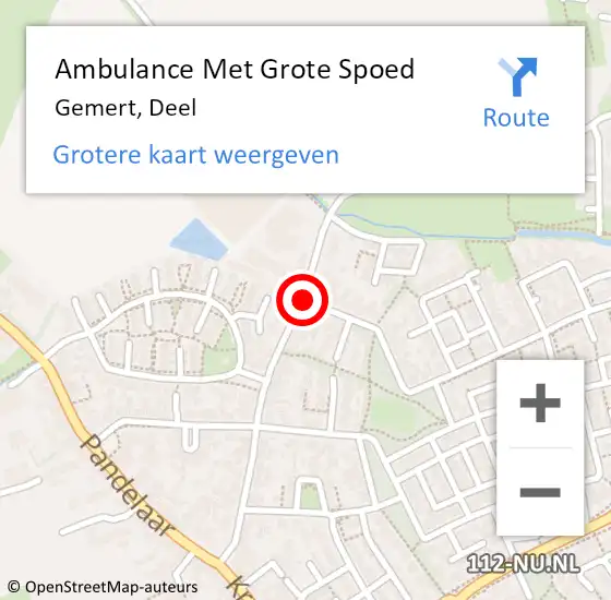 Locatie op kaart van de 112 melding: Ambulance Met Grote Spoed Naar Gemert, Deel op 11 juni 2020 11:01