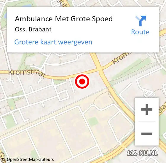 Locatie op kaart van de 112 melding: Ambulance Met Grote Spoed Naar Oss, Brabant op 11 juni 2020 19:50