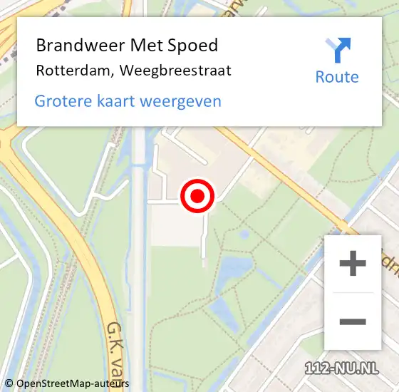Locatie op kaart van de 112 melding: Brandweer Met Spoed Naar Rotterdam, Weegbreestraat op 12 juni 2020 07:21
